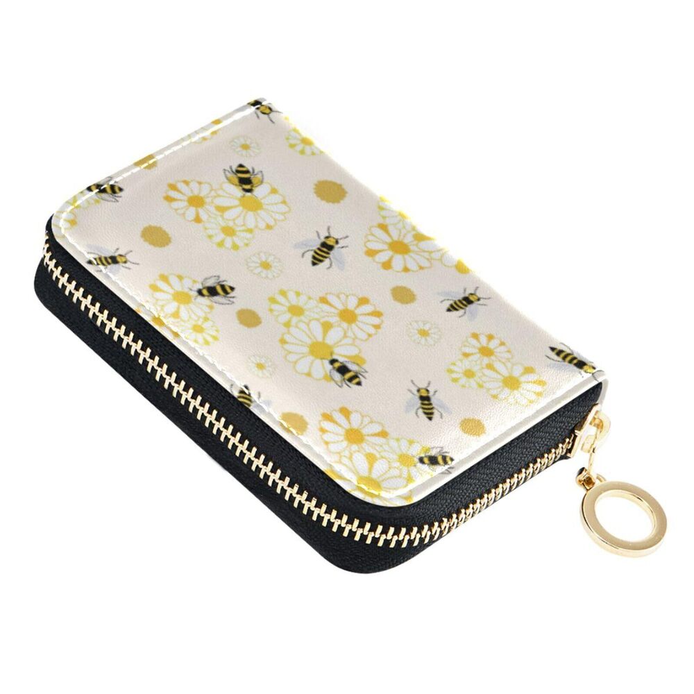 8815 RIFD Blocking Wallet Cute Bee Wallet Credit Cards Holder Slim Leather